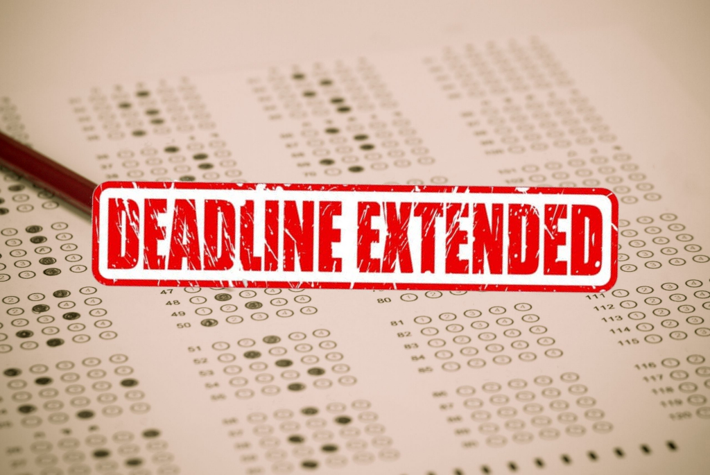 Exam Deadline Extended Exam Deadline Extended