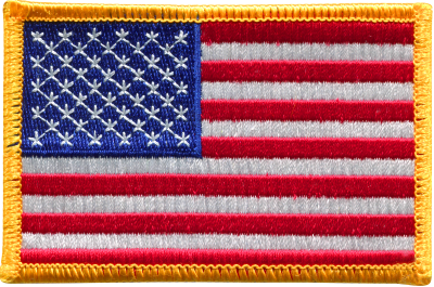 Flag Patch With Gold Border